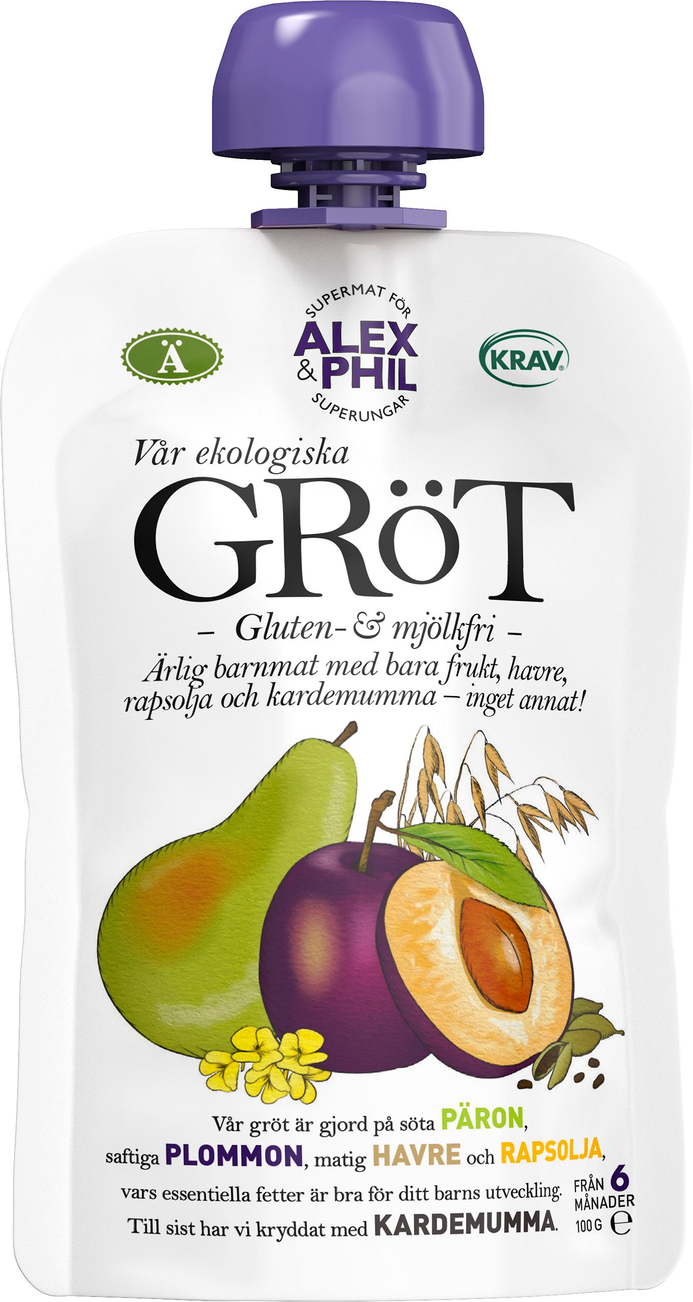 Alex & Phil Päron & Plommongröt Med Kardemumma 100 g