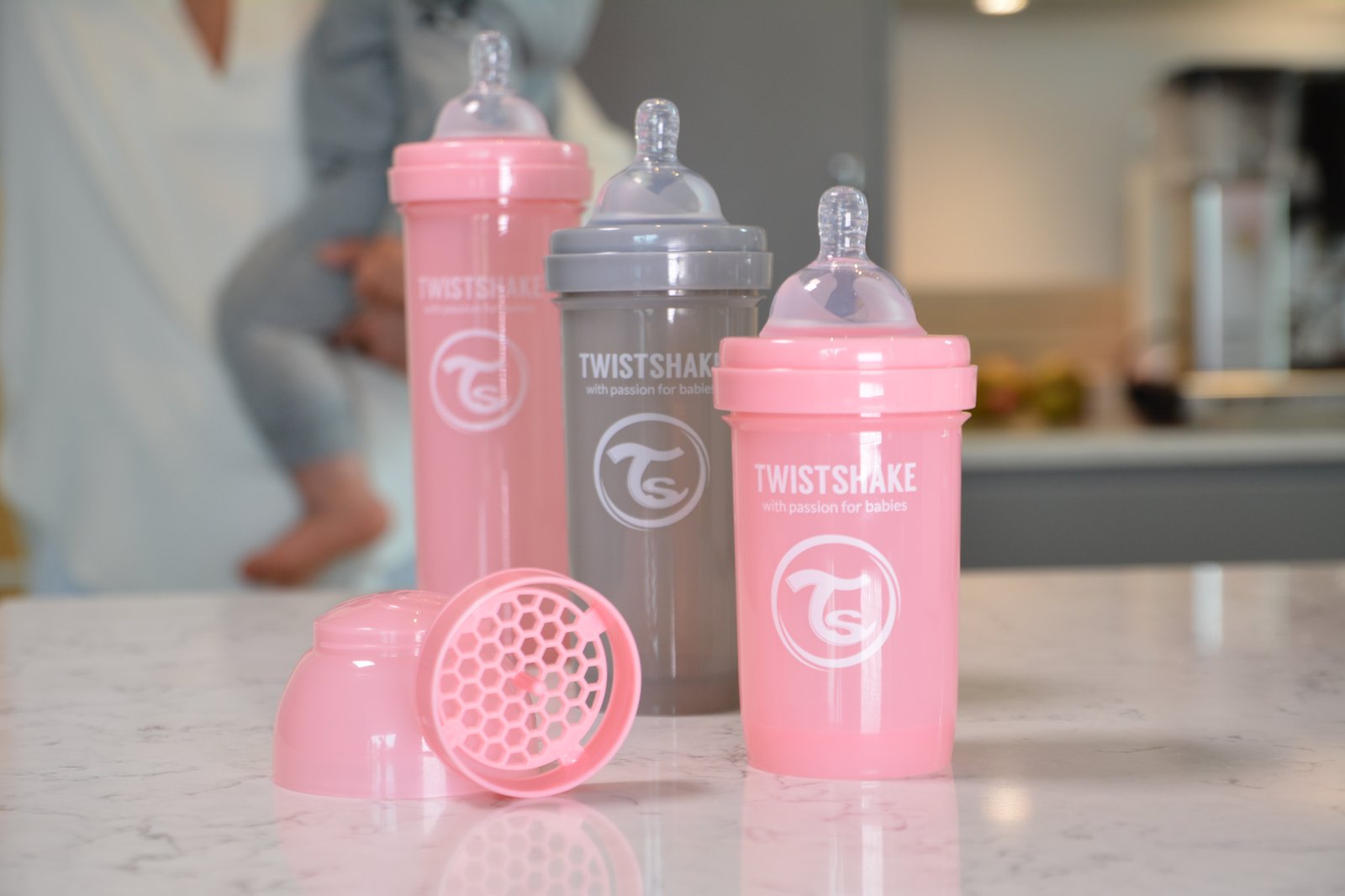 Twistshake Nappflaska Anti-kolik 180 ml Rosa