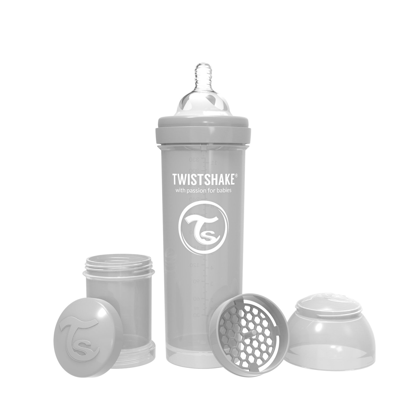 Twistshake Nappflaska Anti-kolik Grå 330 ml