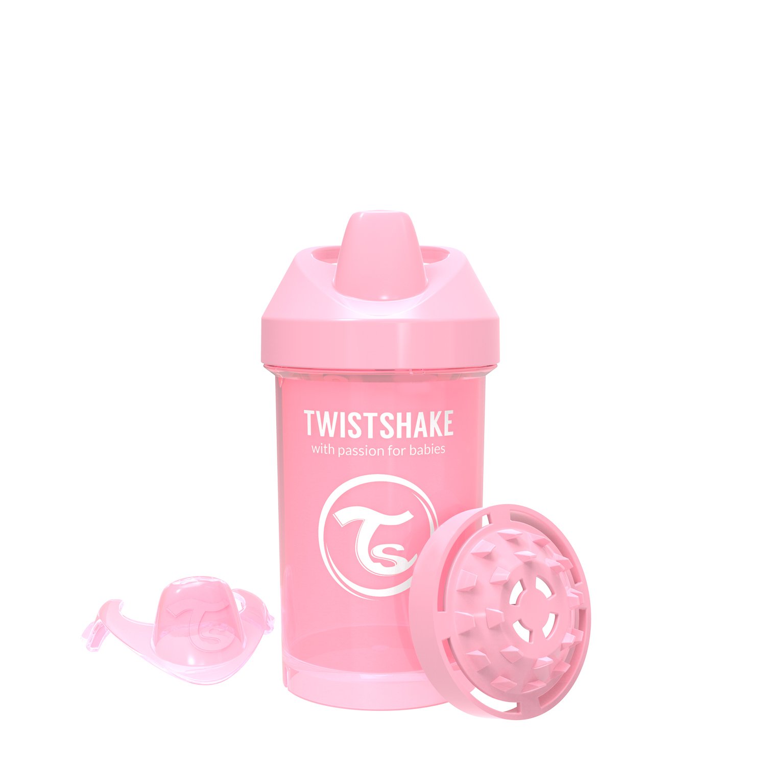 Twistshake Pipmugg Spillfri med Mixernät Stor Rosa 300 ml