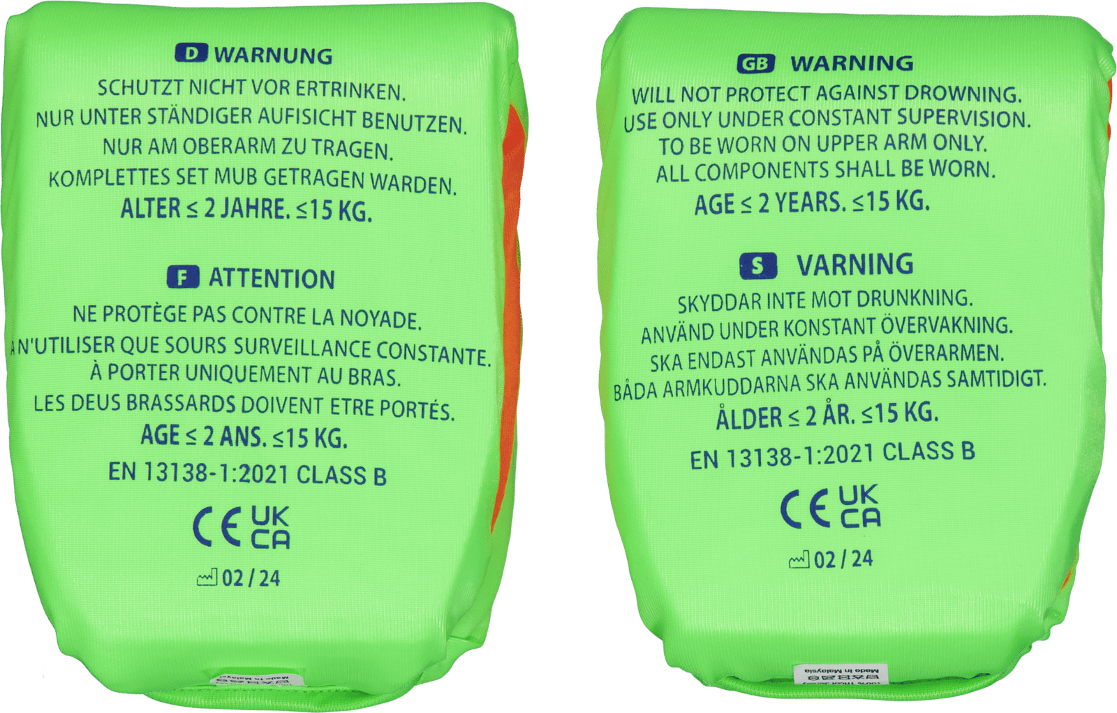 Strooem Softies Foam Swim Armbands Lime/Orange 0-2 år upp till 15 kg