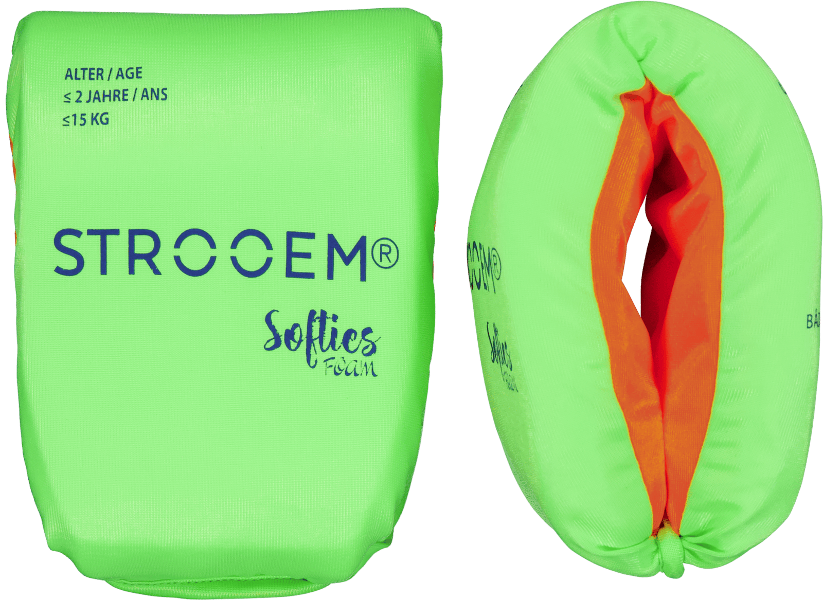 Strooem Softies Foam Swim Armbands Lime/Orange 0-2 år upp till 15 kg