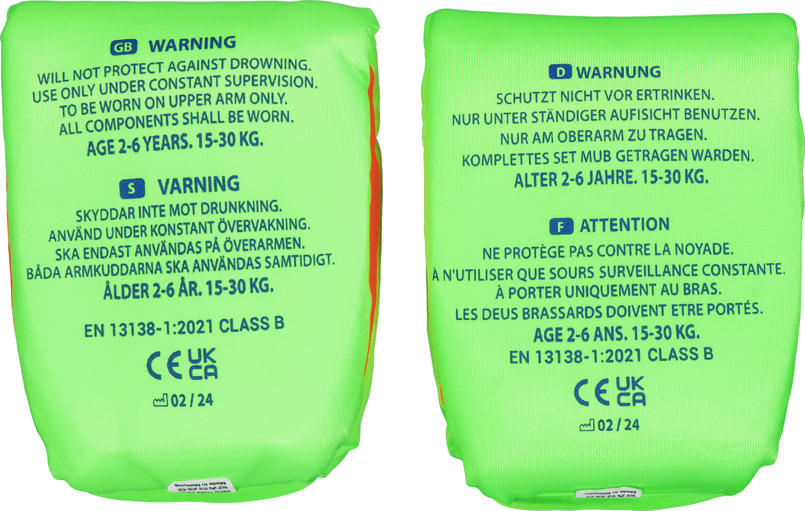 Strooem Softies Foam Swim Armbands Lime/Orange 2-6  år 15-30 kg