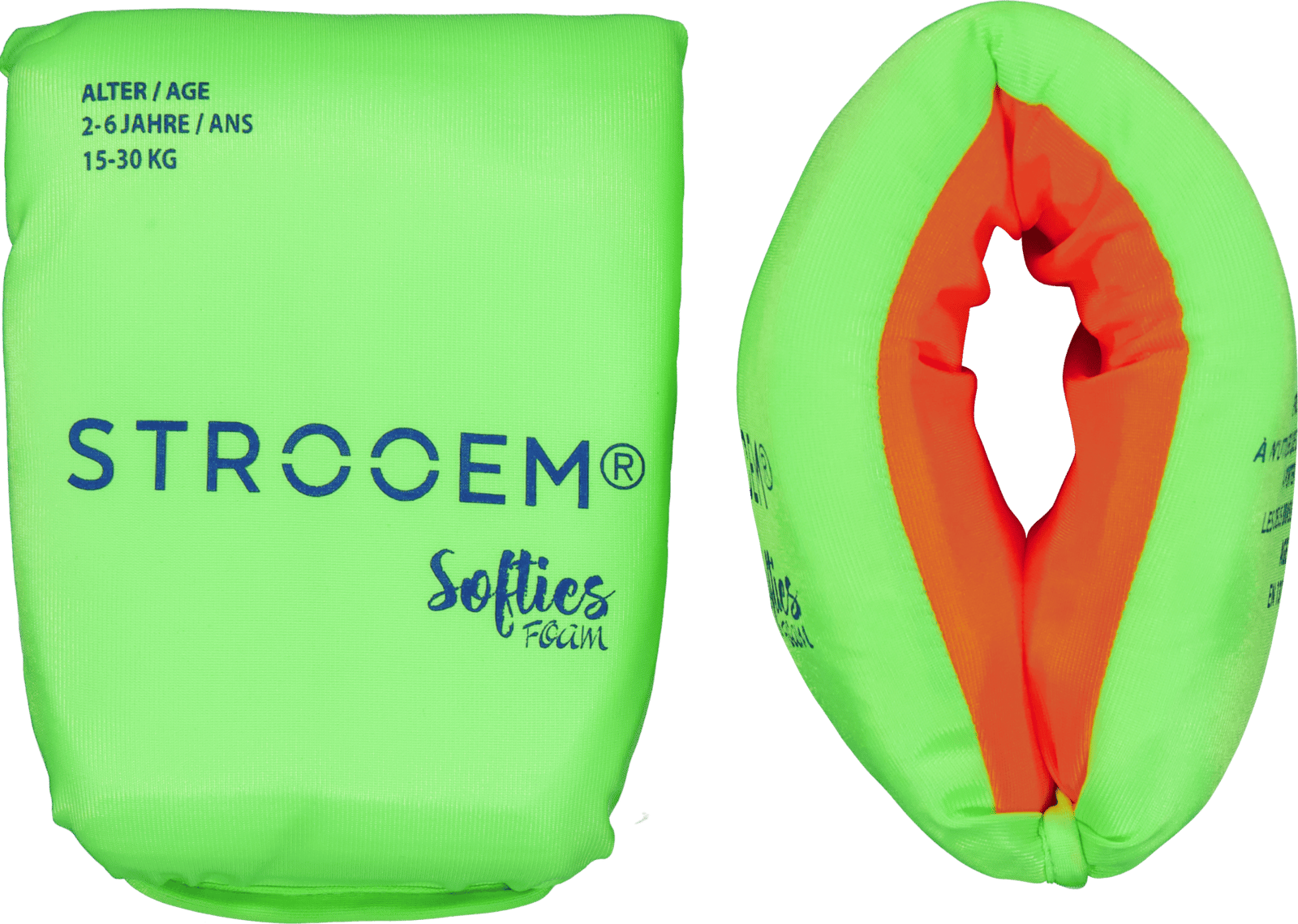 Strooem Softies Foam Swim Armbands Lime/Orange 2-6  år 15-30 kg