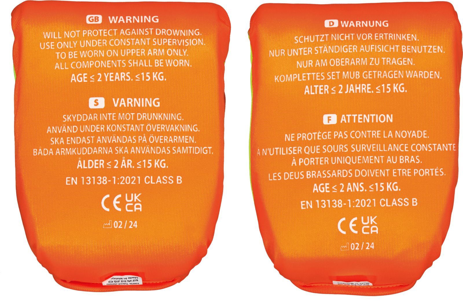 Strooem Softies Foam Swim Armbands Orange/Lime 0-2 år upp till 15 kg