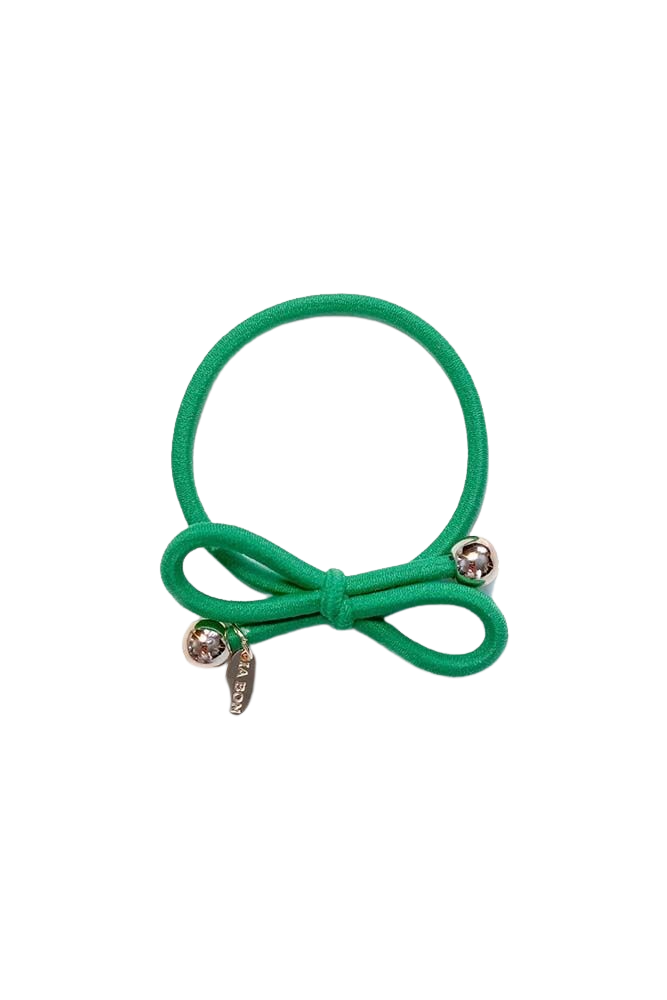 IA BON Hair Tie Gold Bead Kelly Green 1 st