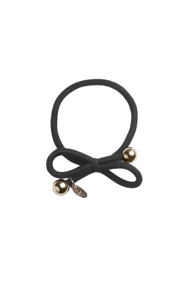 IA BON Hair Tie Gold Bead Black 1 st