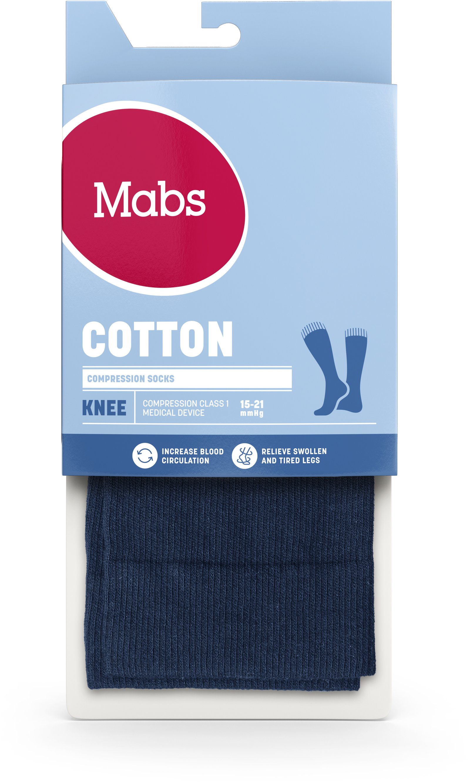 Mabs Cotton Knee Stödstrumpor Navy S