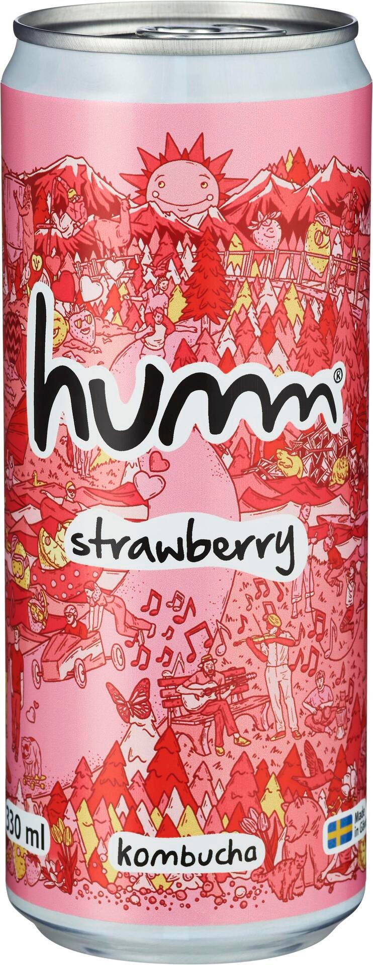Humm Kombucha Jordgubb Eko 330 ml