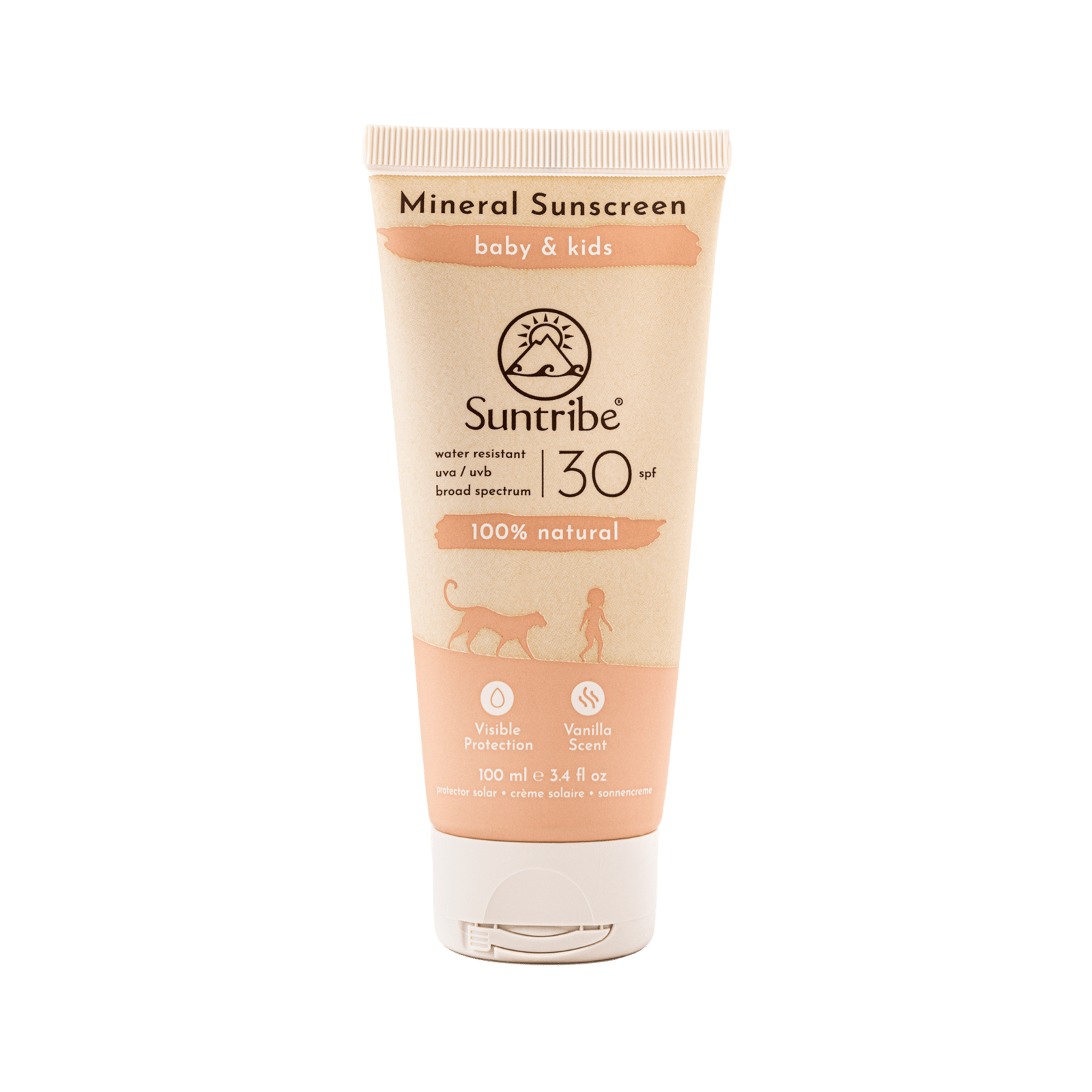 Suntribe All Natural Mineral KIDS Vanilla Sunscreen SPF30 100ml