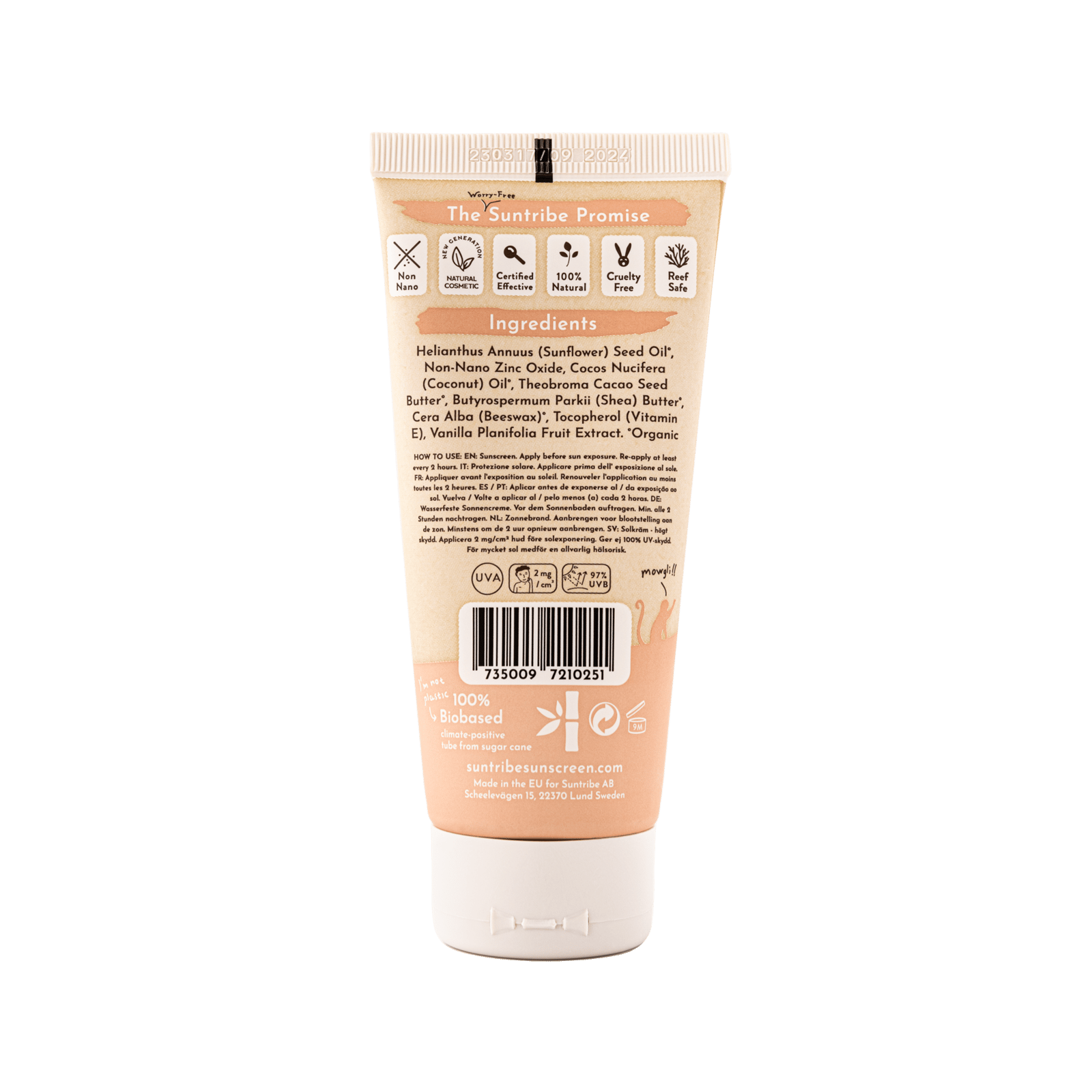 Suntribe All Natural Mineral KIDS Vanilla Sunscreen SPF30 100ml