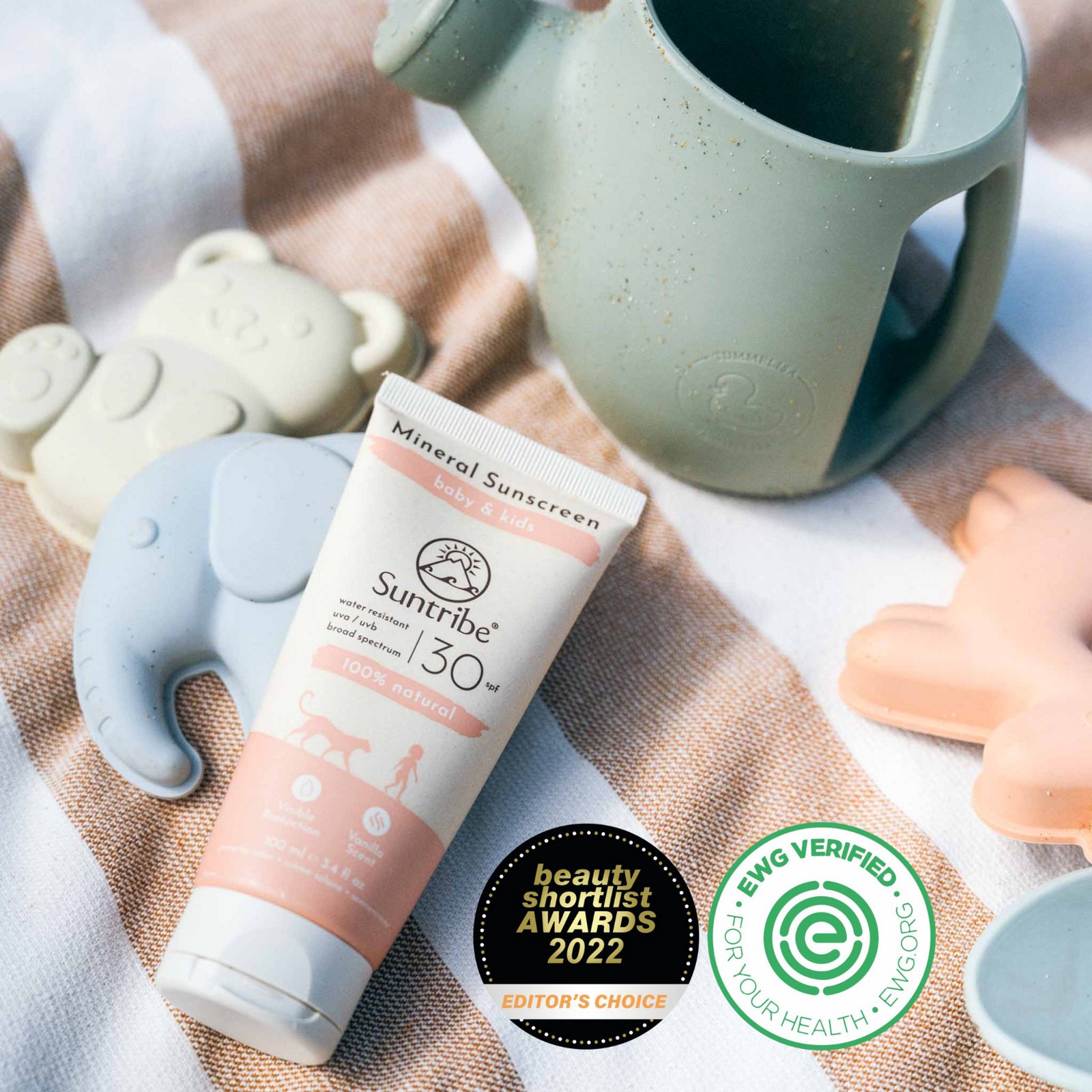 Suntribe All Natural Mineral KIDS Vanilla Sunscreen SPF30 100ml