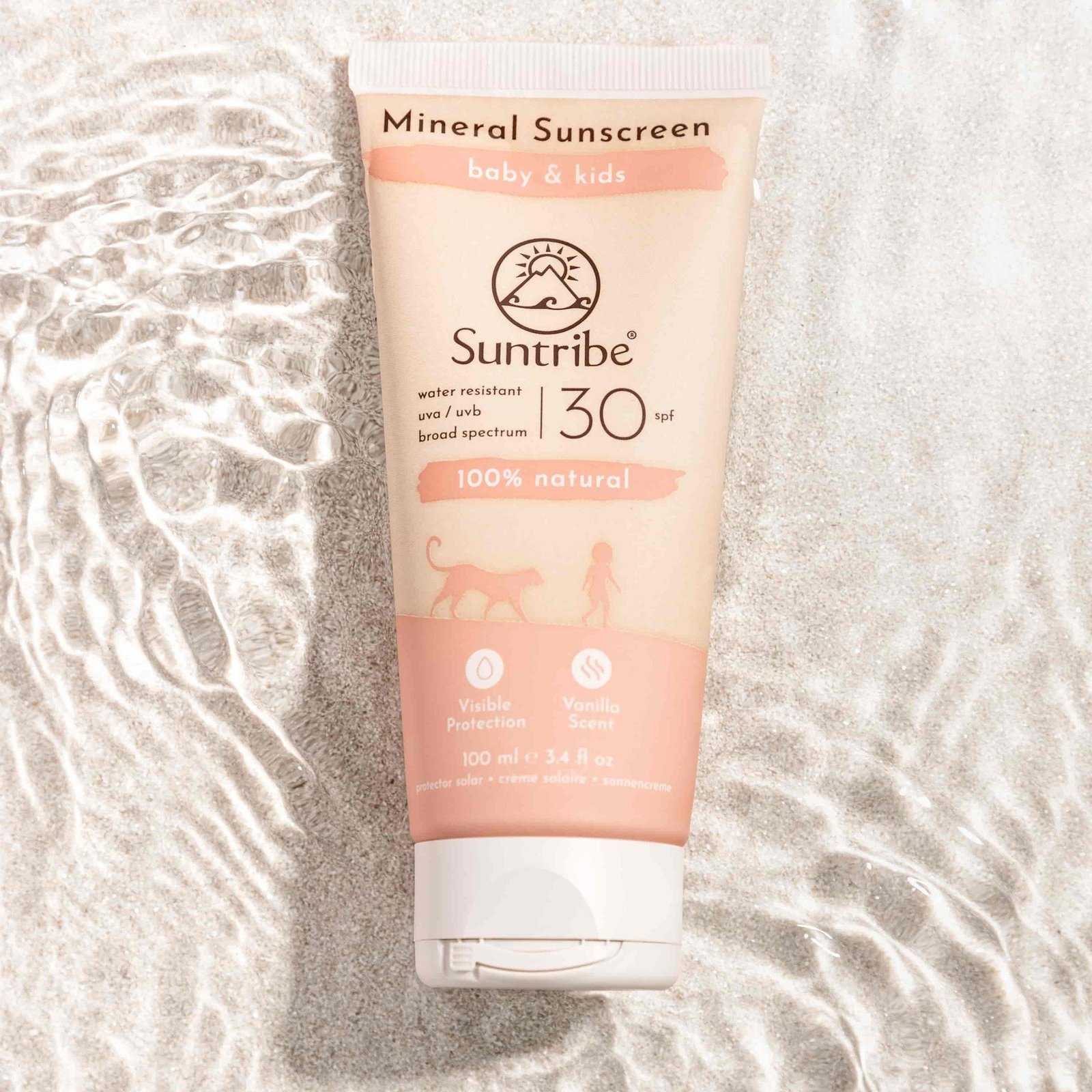 Suntribe All Natural Mineral KIDS Vanilla Sunscreen SPF30 100ml