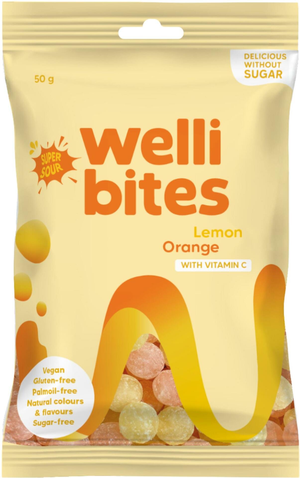 Wellibites Super Sour Lemon & Orange Vitamin C 50g