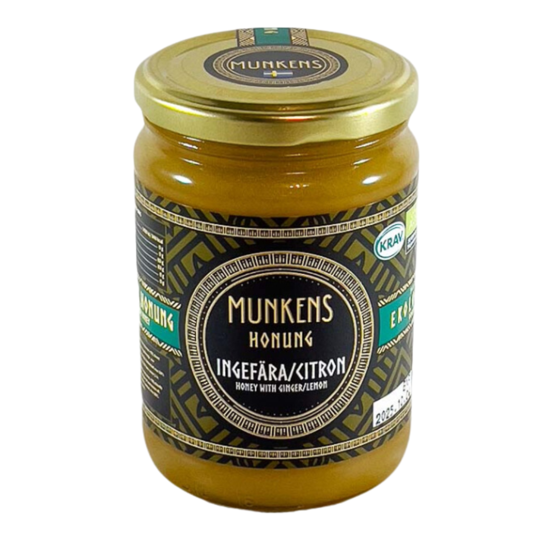 Munkens Hälsa Honung Raw Ingefära & Citron Eko 500 g