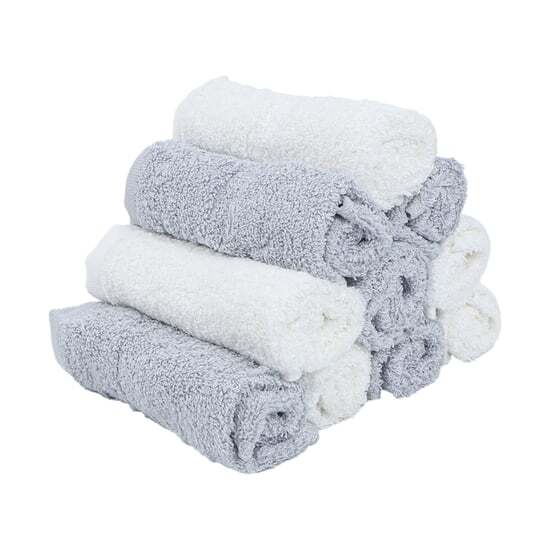 2B Baby Tvättlappar Bambu 10-pack Vit/Grå