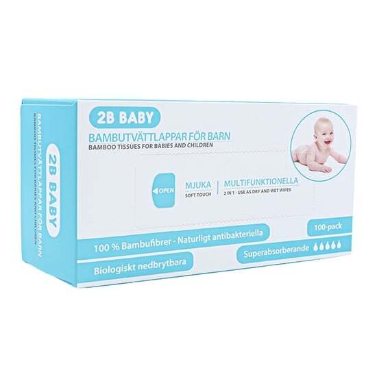 2B Baby Bambutvättlappar 100-pack
