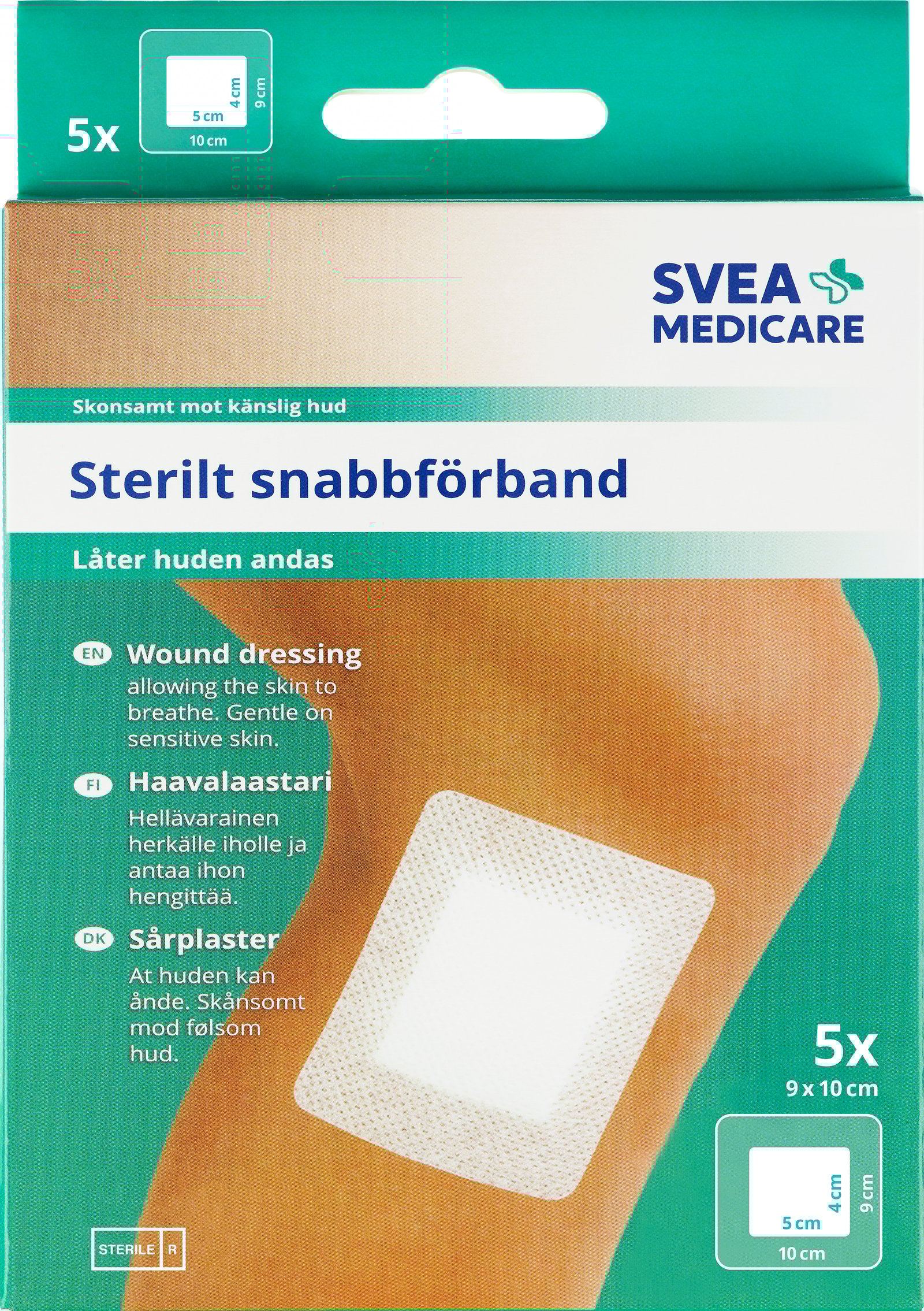 Svea Medicare Sterilt Snabbförband 9 x 10 cm 5 st
