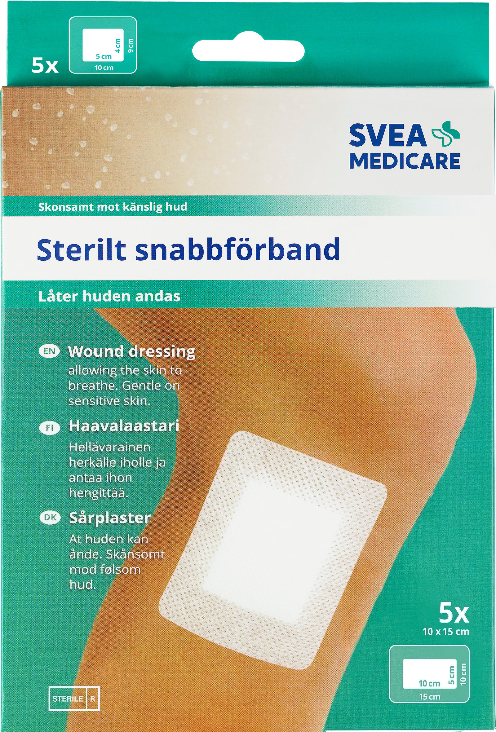 Svea Medicare Sterilt Snabbförband 10 x 15 cm 5 st