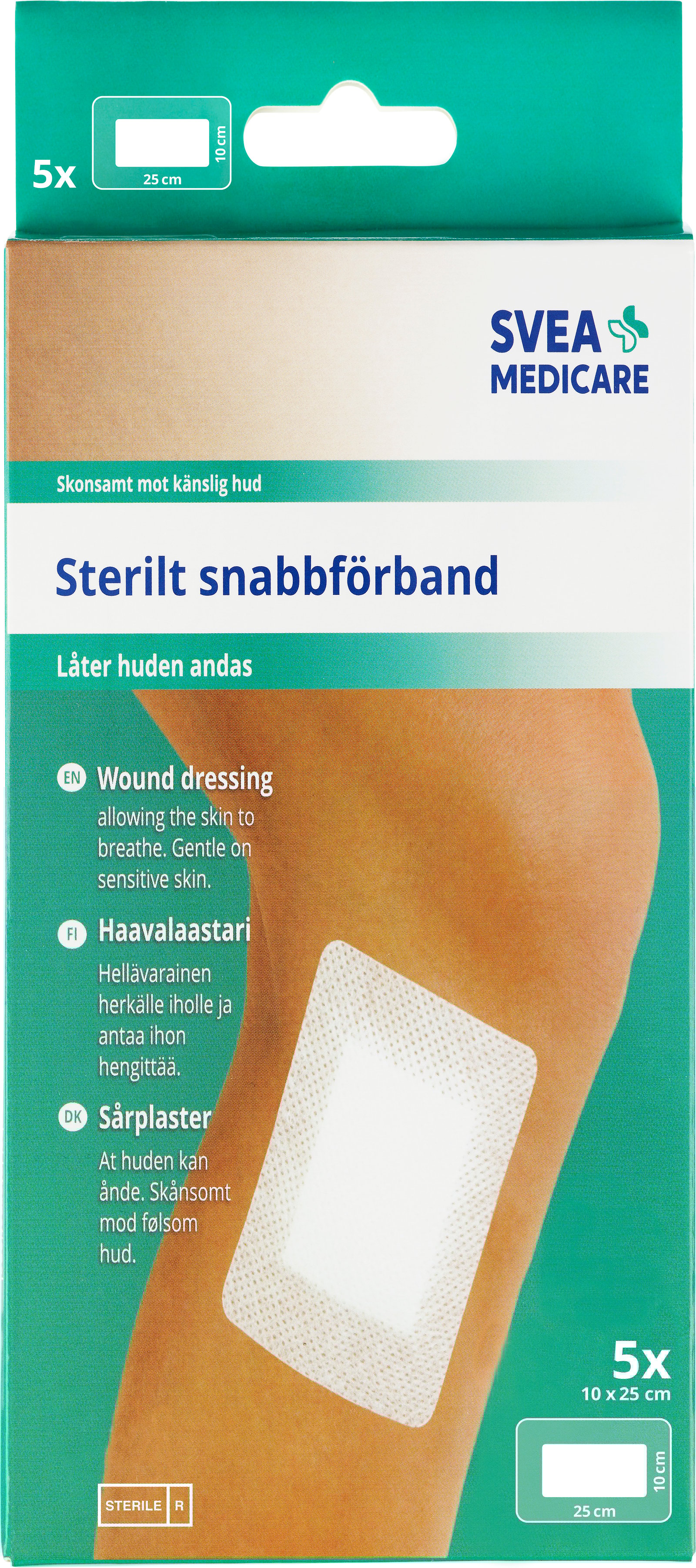 Svea Medicare Sterilt Snabbförband 10 x 25 cm 5 st