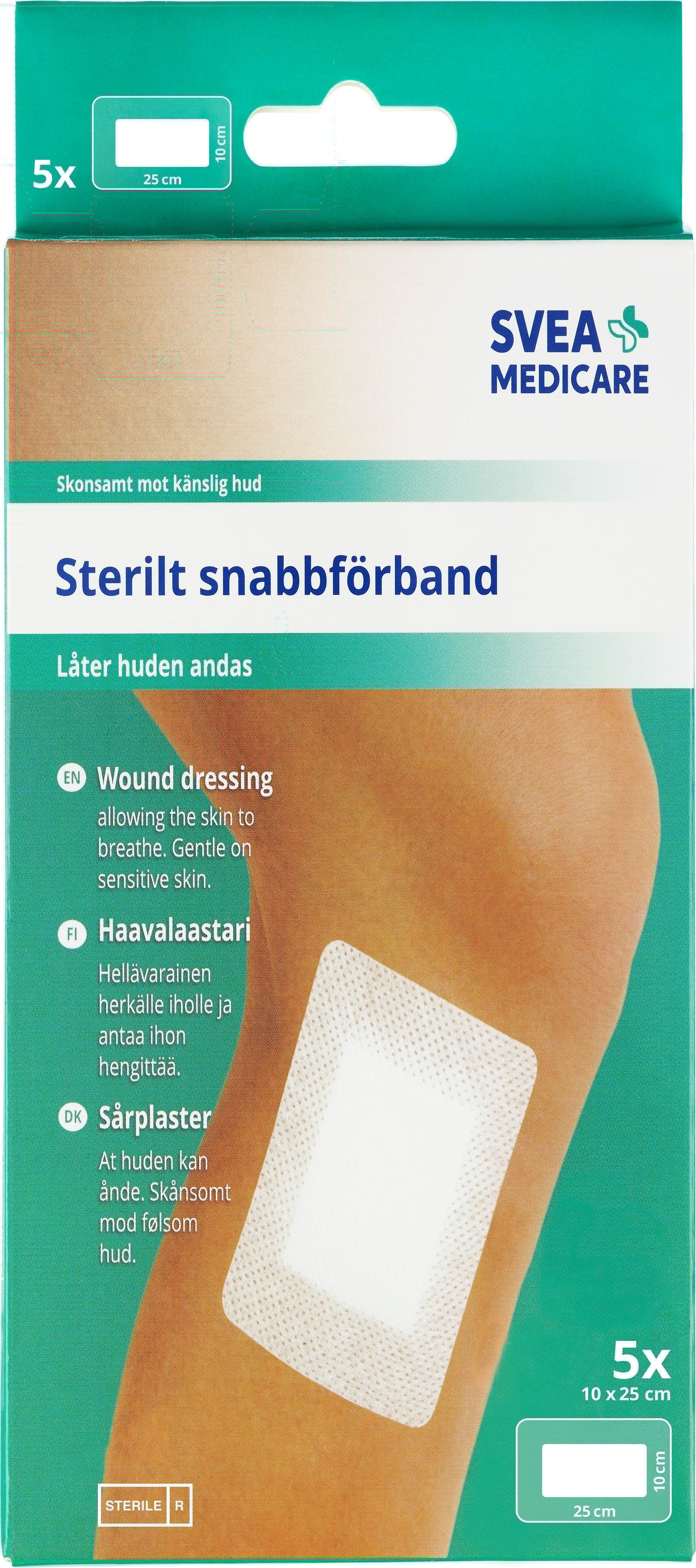 Svea Medicare Sterilt Snabbförband 10 x 25 cm 5 st