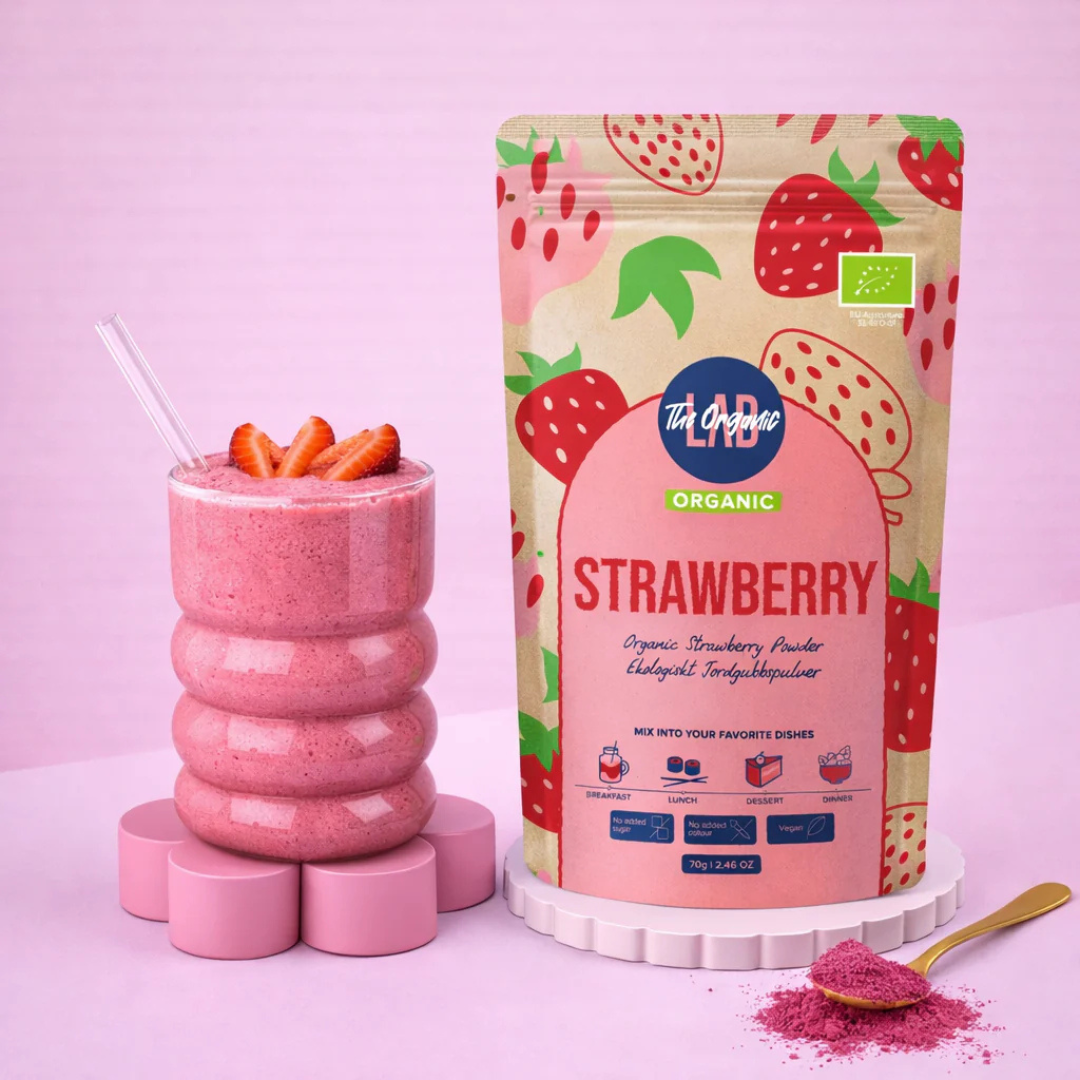 The Organic Labs Jordgubbs pulver, 70g