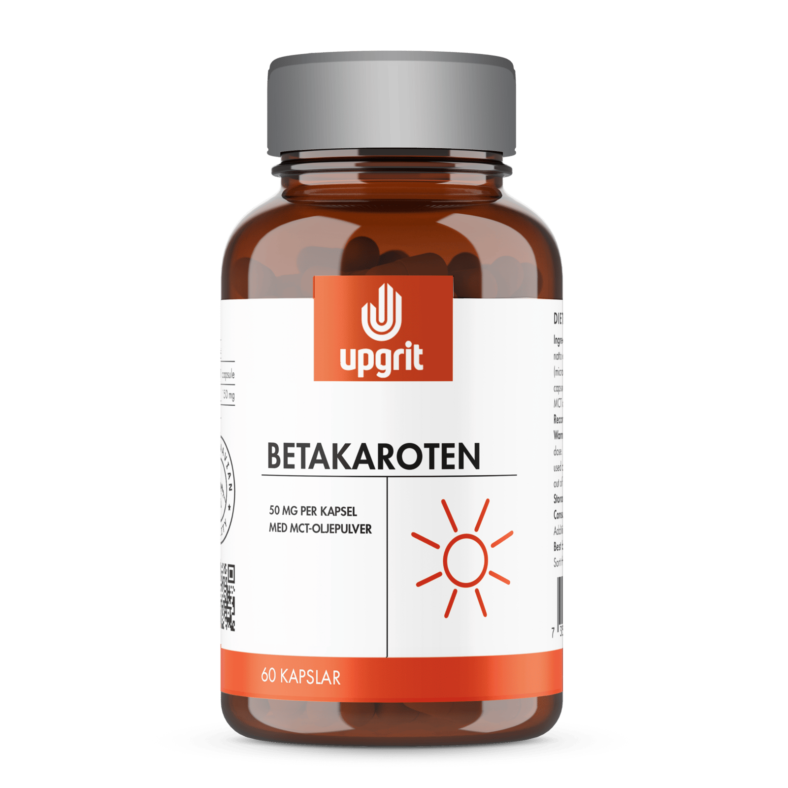Upgrit Betakaroten 50 mg 60 kapslar