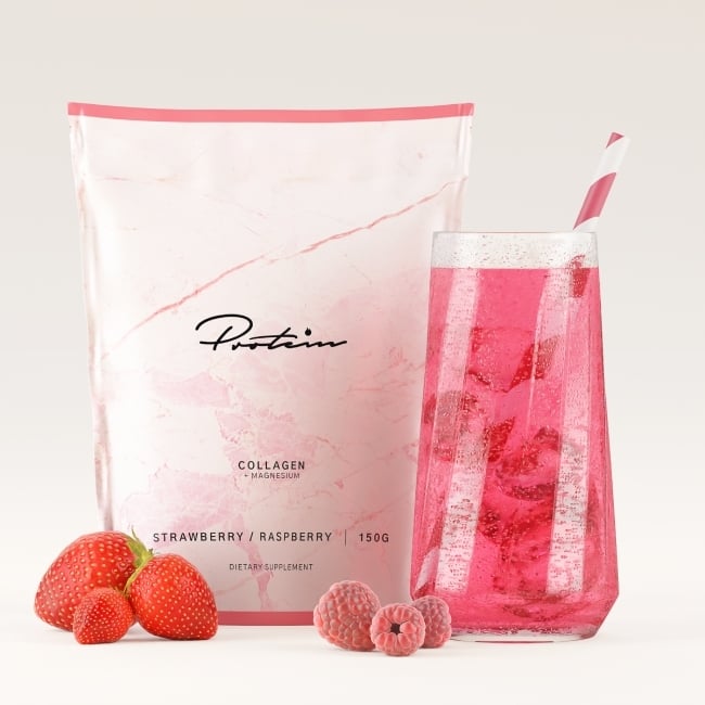 Protein.com Kollagen Jordgubb & Hallon 150 g