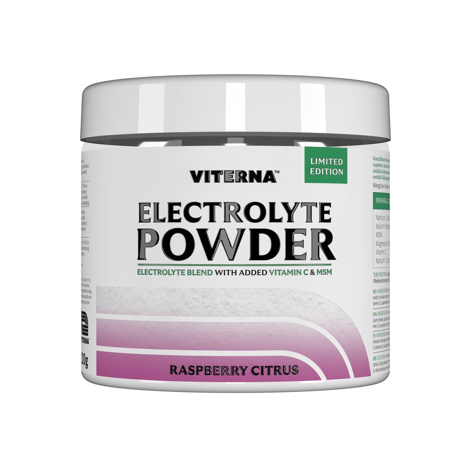 Viterna Electrolyte Powder Raspberry Citrus Vegan