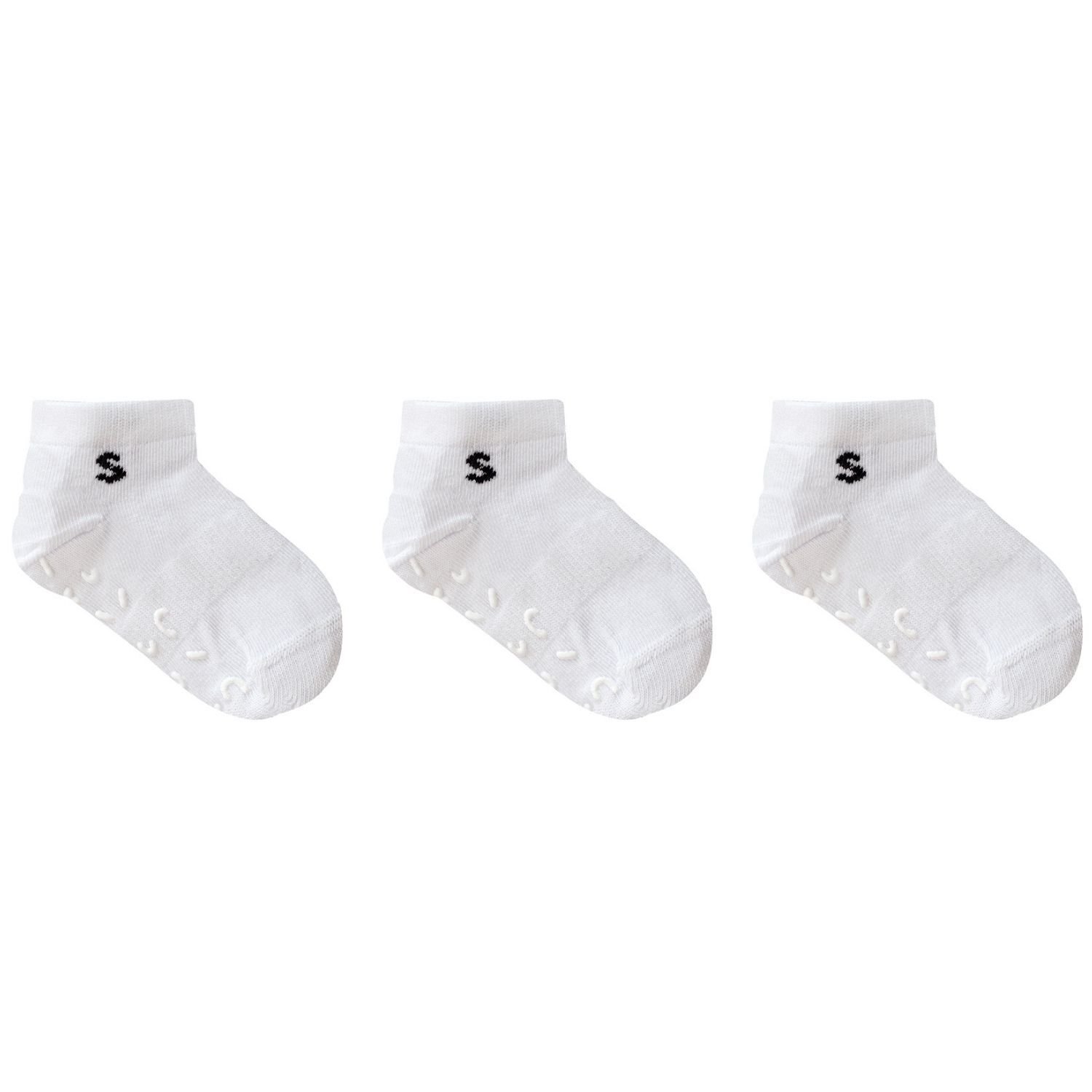 Stuckies Sneaker Socks White 19/21 Anti-Slip