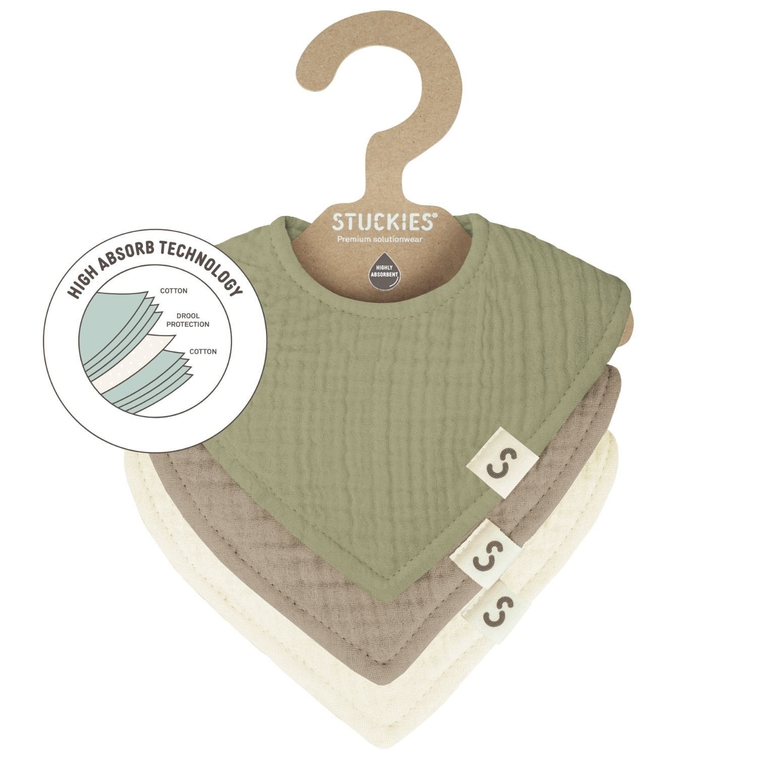 Stuckies Högabsorberande dregglisar Sage 3-pack