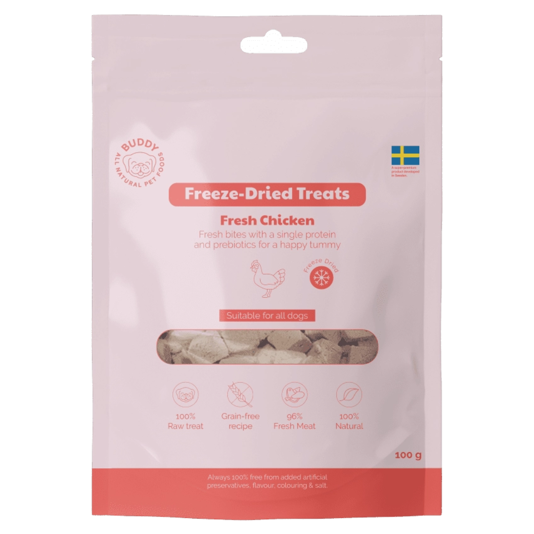 Buddy Pet Foods Freeze Dried Treats Fresh Chicken 100 g