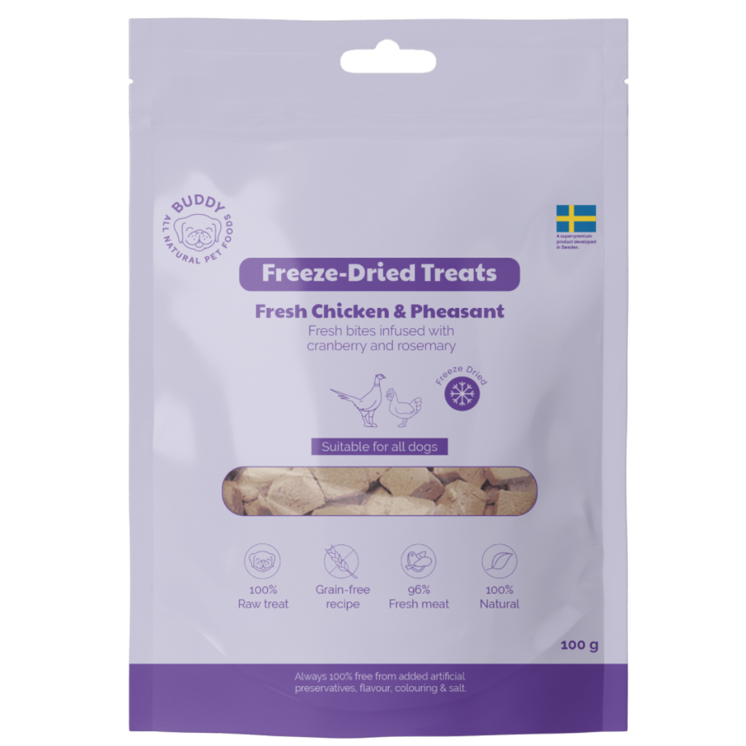 Buddy Pet Foods Freeze-dried Treats Fresh Chicken & Phaesant 100 g