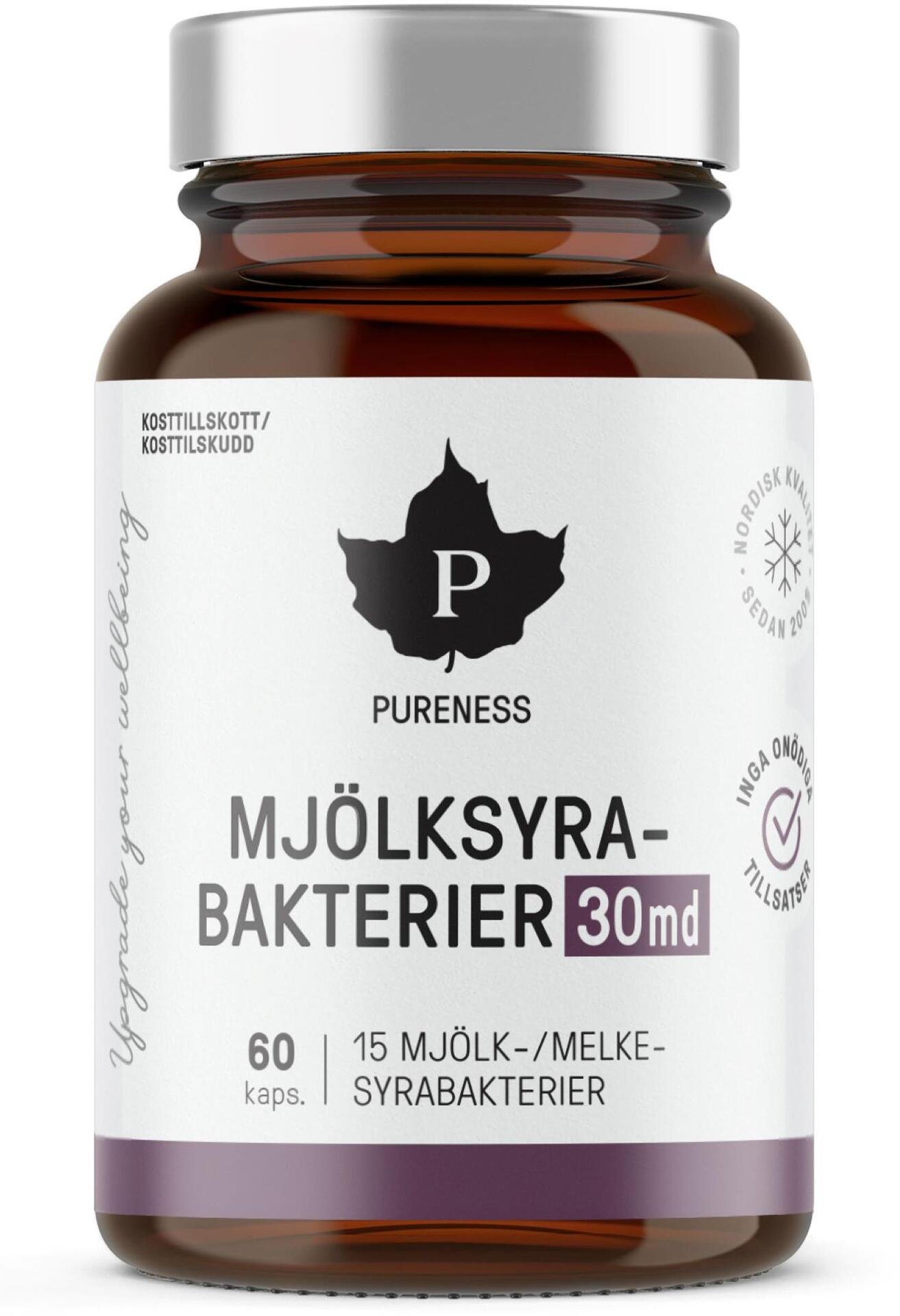 Pureness Mjölksyrabakterier 30 md - 60 kapslar