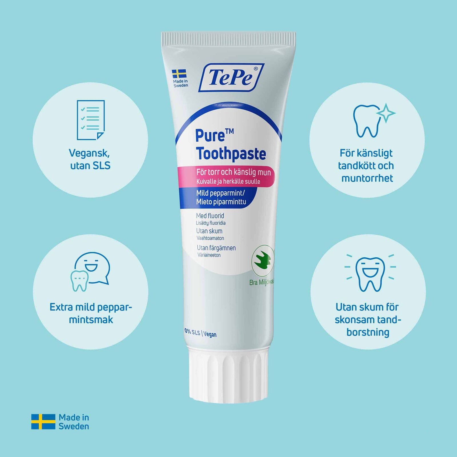 TePe Pure Toothpaste Mild Peppermint 75 ml