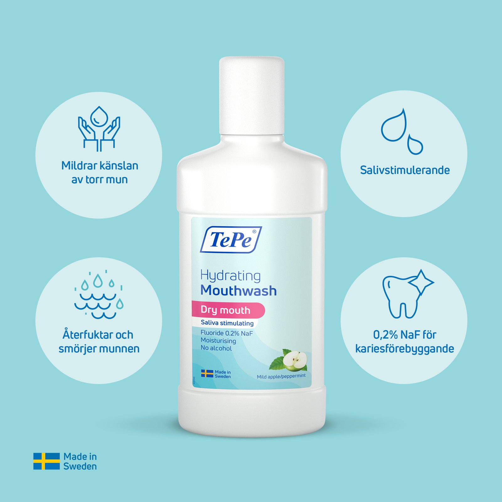 Tepe Hydrating Mouthwash Apple & Mild Peppermint 500 ml