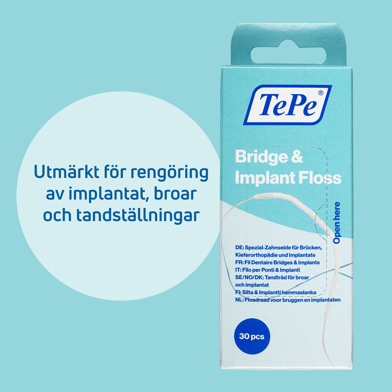 TePe Bridge & Implant Floss 30 st