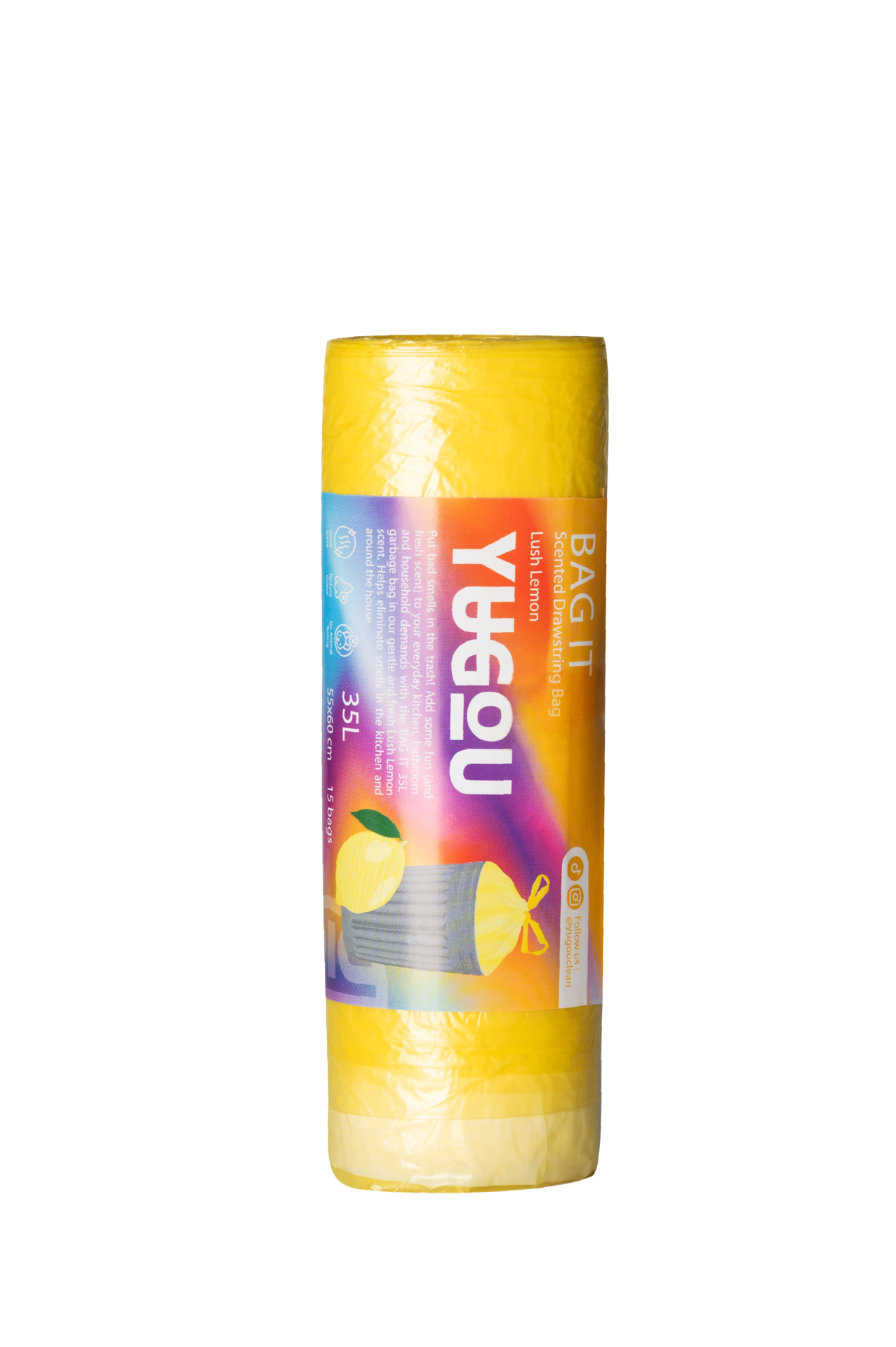 YUGOU BAG IT Scented Drawstring Bag- Lush Lemon 15x35l st