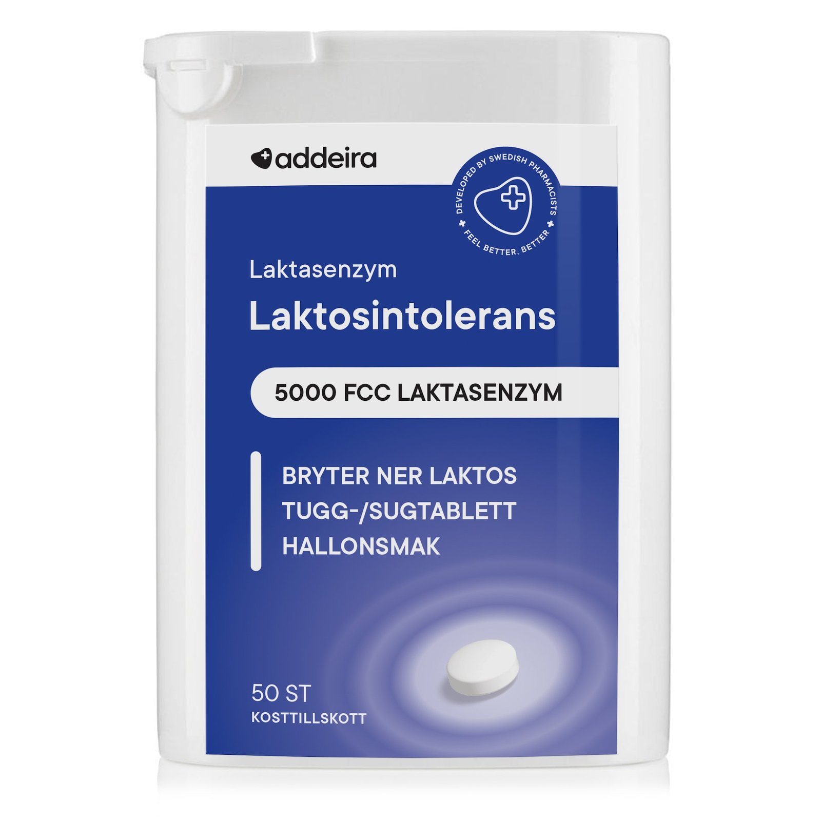 addeira Laktasenzym Laktosintolerans 50 tuggtabletter