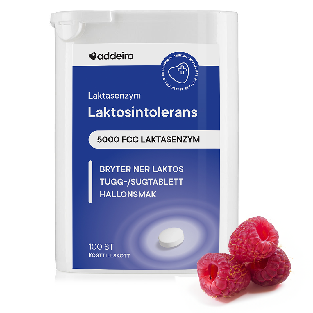 Addeira Laktasenzym Laktosintolerans 100 tuggtabletter