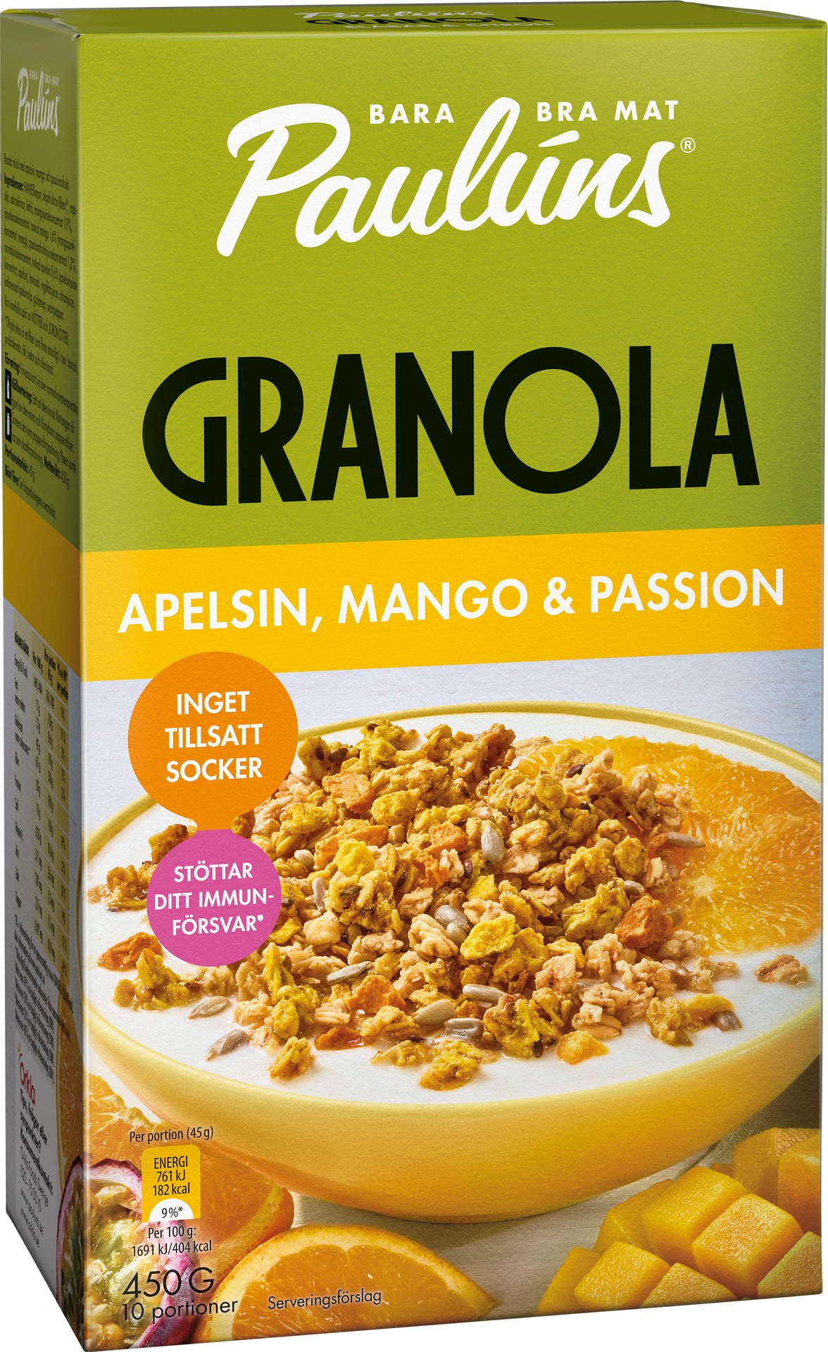 Paulúns Granola Apelsin Mango & Passion 450 g