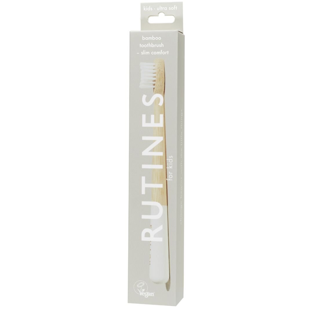 Rutines Slim Comfort Barntandborste Bambu Vit Ultra Soft för barn 1 st
