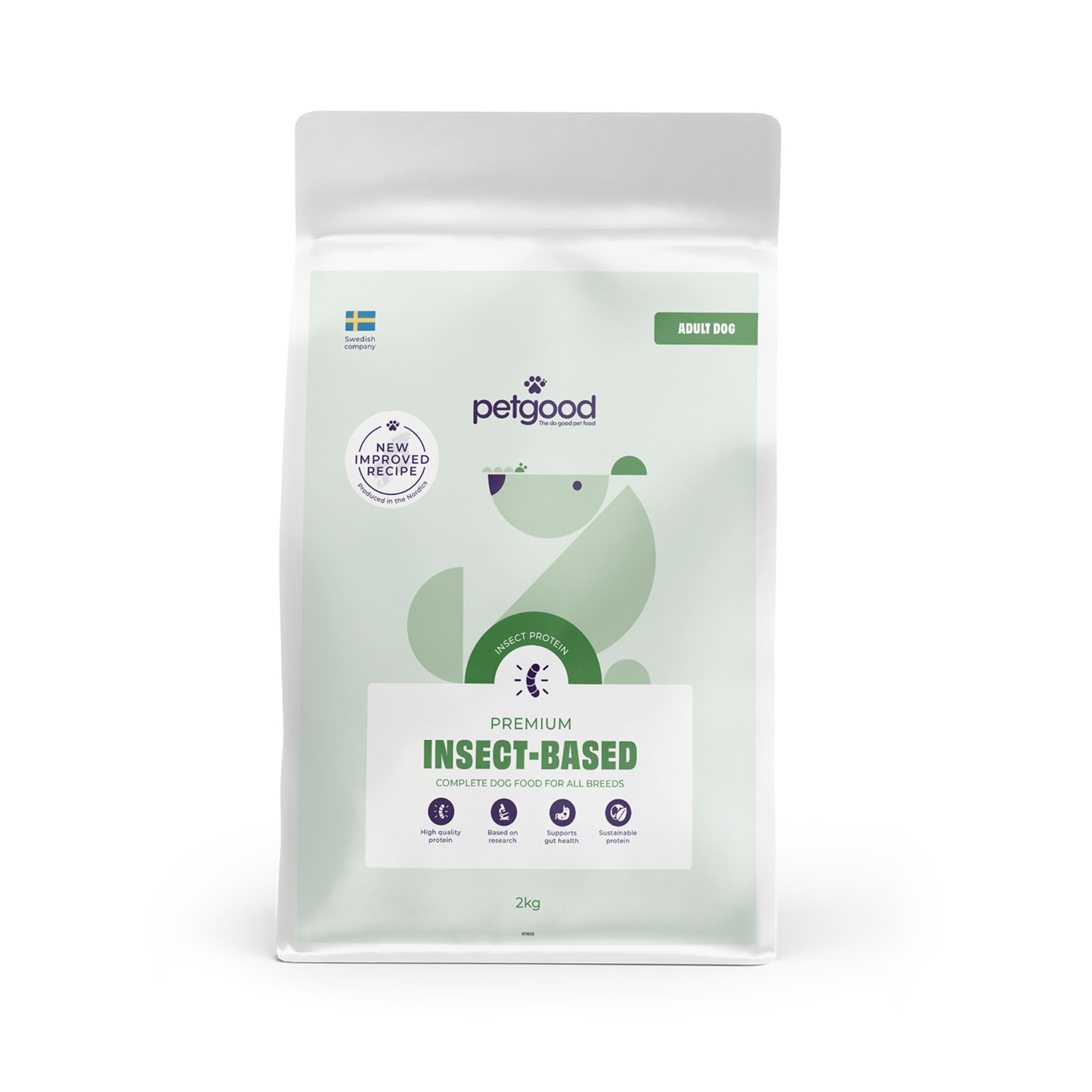 Petgood Insektsbaserat Premiumfoder Vuxen Hund 2 kg