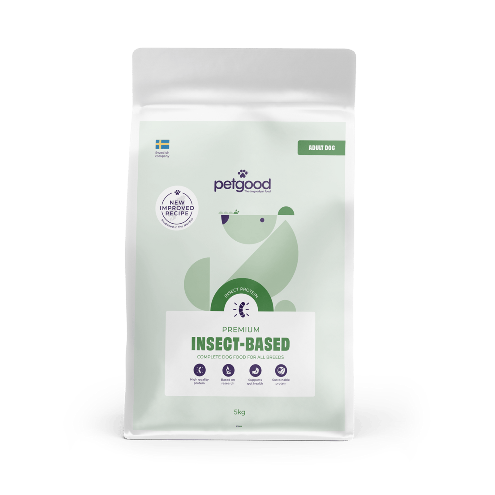 Petgood Insektsbaserat Premiumfoder Vuxen Hund 5 kg