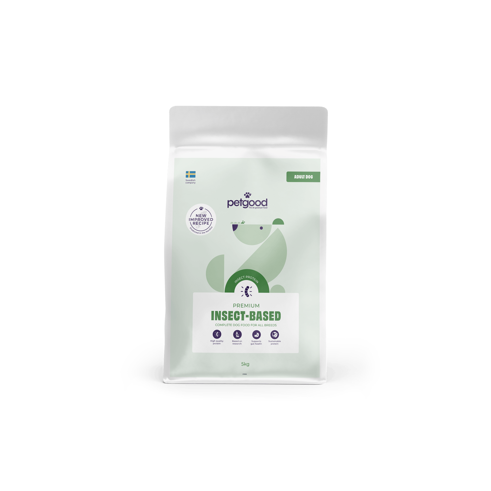 Petgood Insektsbaserat Premiumfoder Vuxen Hund 5 kg