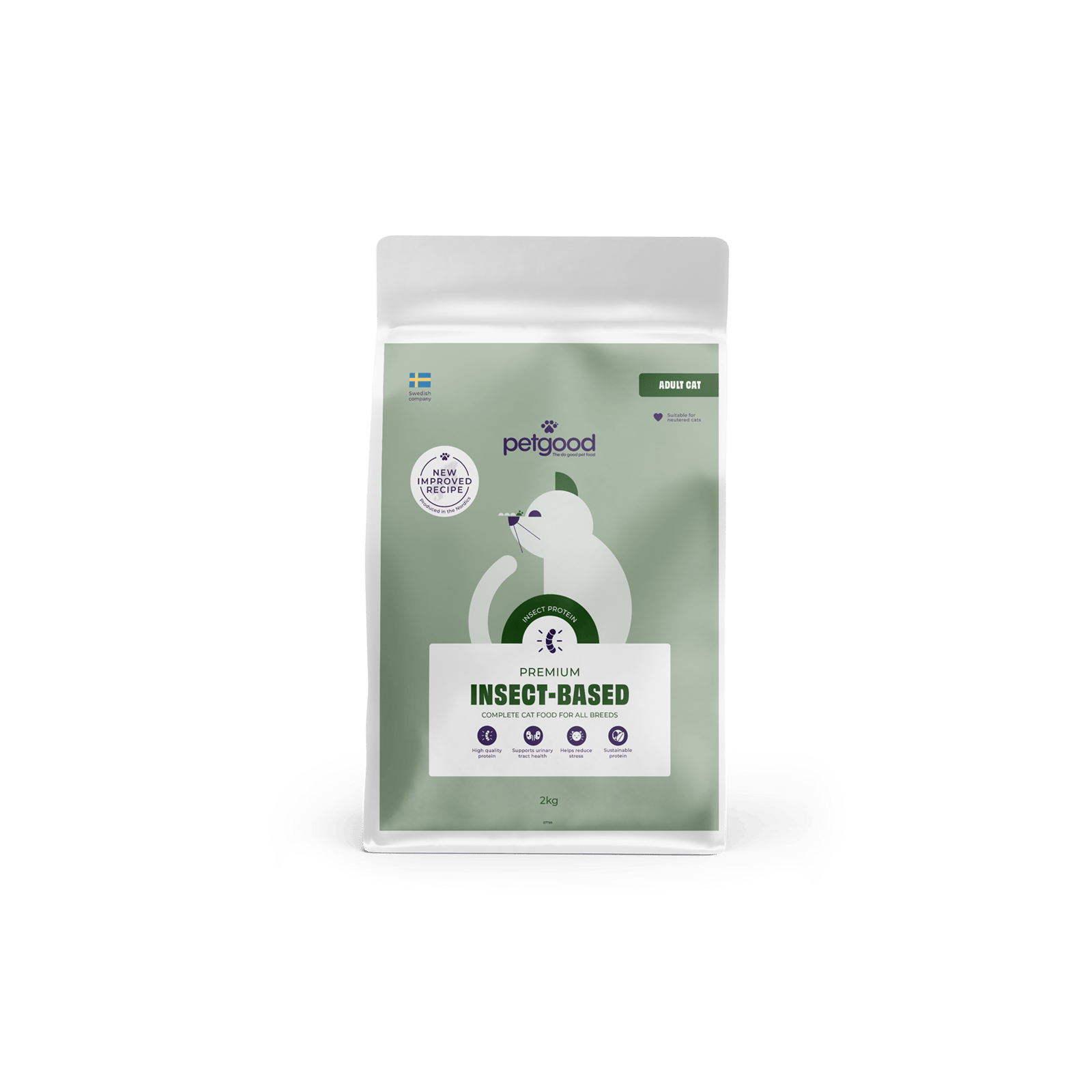Petgood Insektsbaserat Helfoder Vuxen Katt 2 kg