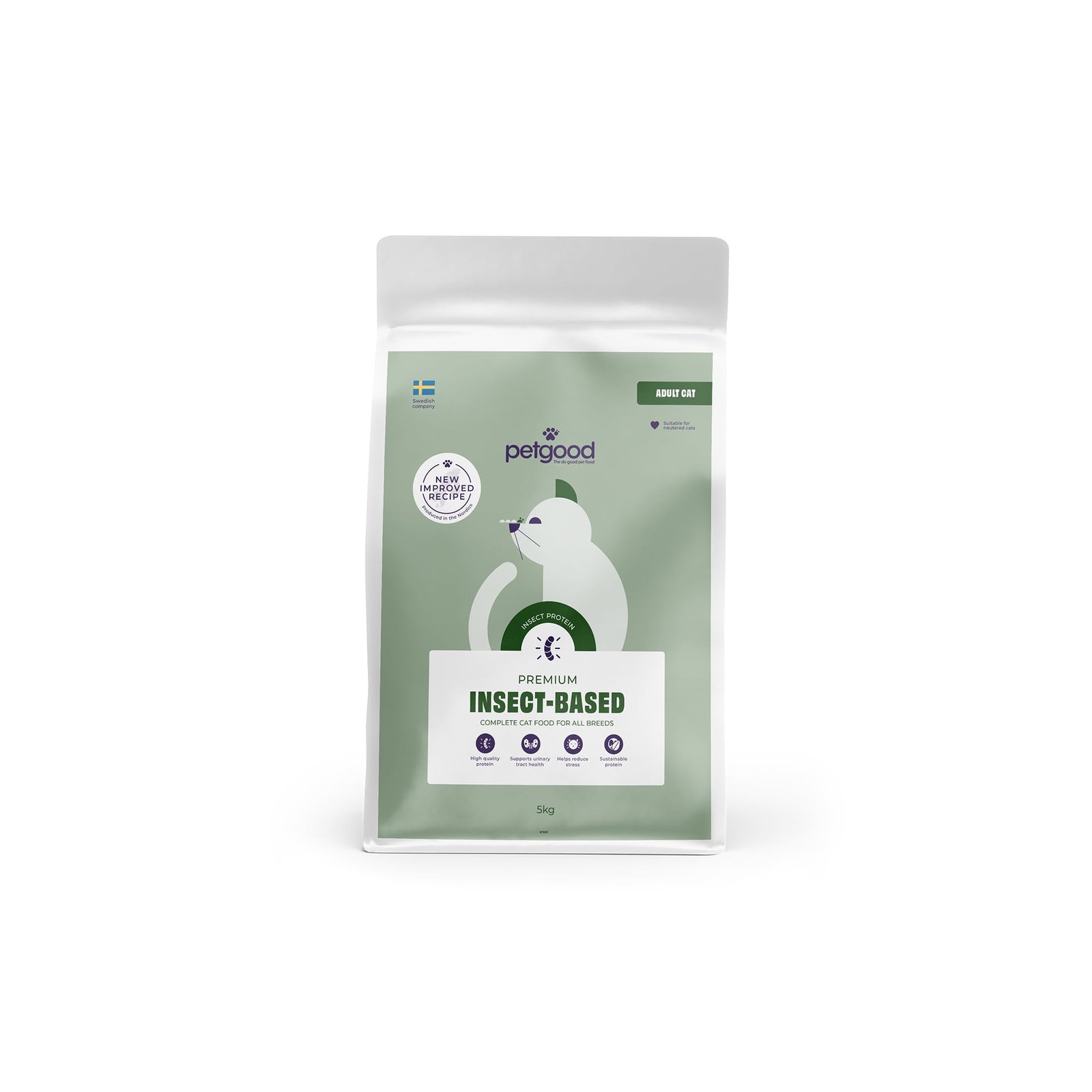 Petgood Insektsbaserat Premiumfoder Vuxen Katt 5 kg