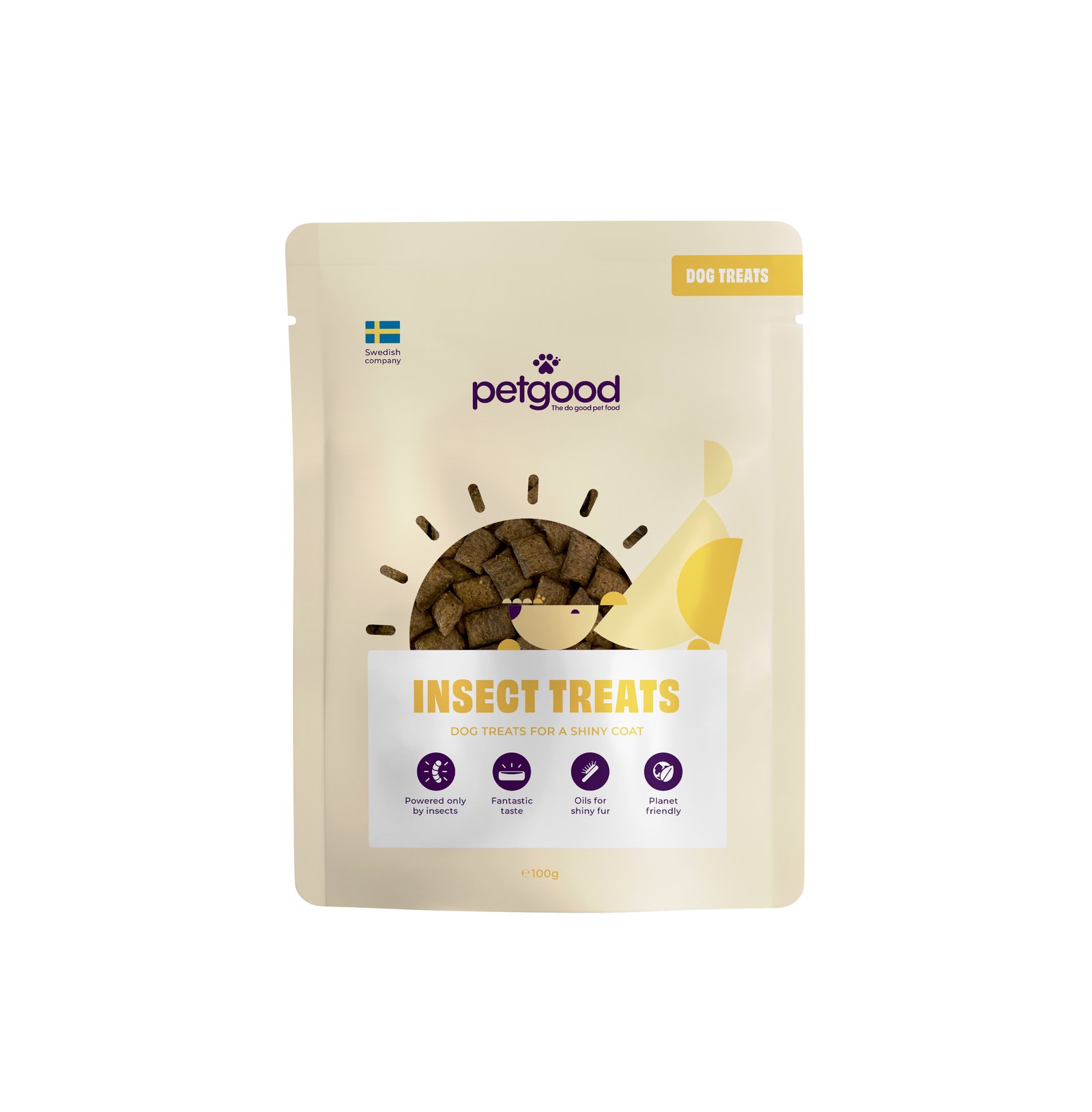 Petgood Insektsbaserat Hundgodis för Glänsande Päls 100 g