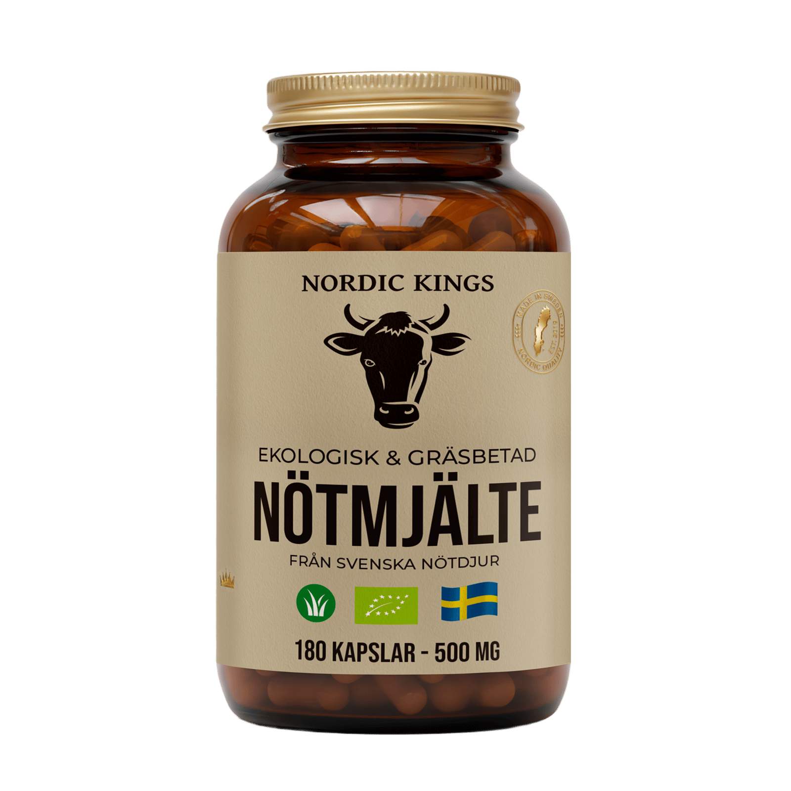 Nordic Kings Gräsbetad Nötmjälte EKO 180 kapslar