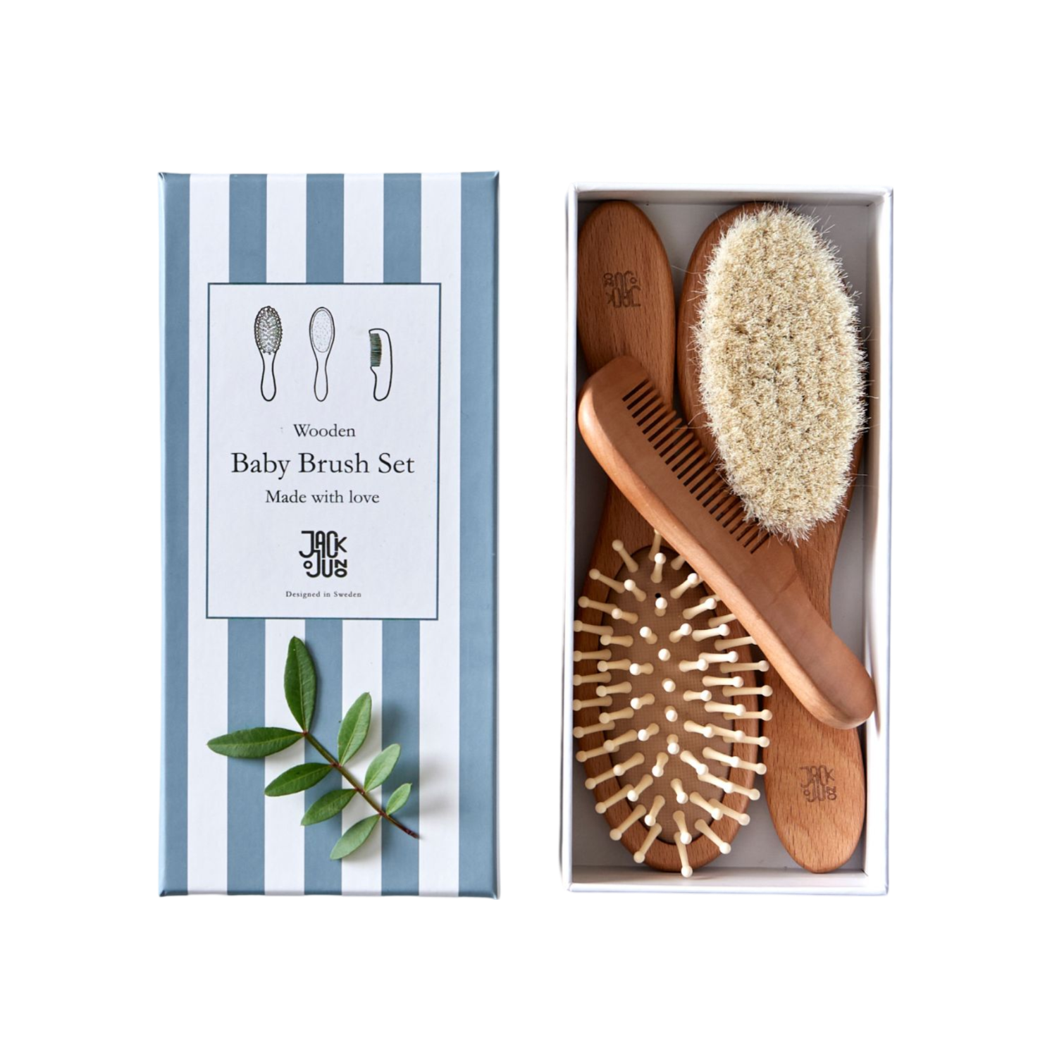 Jack o Juno Wooden Hairbrush Set